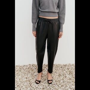 ZARA Faux Leather Jogging Pants